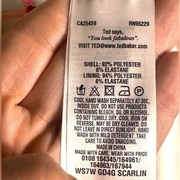 Ted Baker Scarlin Passion Flower Floral Midi Dress Size 4 US Size 12 📦 - Picture 13 of 16